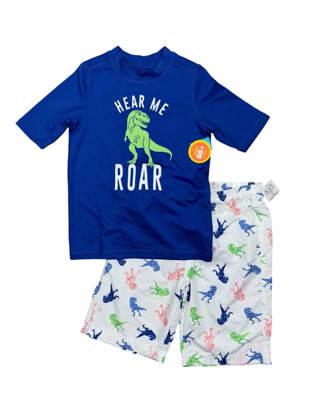 Children’s Place Sport Dinosaur Swim Suit Set Medium 7/8 NWT